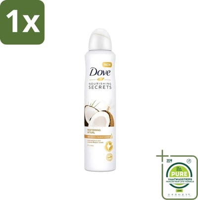 1 x Dove - Deodorant - Coconut & Jasmine Flower - Tropisch en verzorgend - 250 ml - Dove Deodorant Spray - Kokos En Jasmijn - Anti-transpirant Spray - Zachte Oksels - Geur Van Kokos En Jasmijn