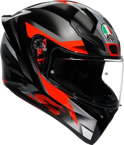 AGV K1 S FASTLAP BLACK/GREY/RED - Maat XL - Integraal helm - Scooter helm - Motorhelm - Zwart - Scooterhelmen mannen en vrouwen.