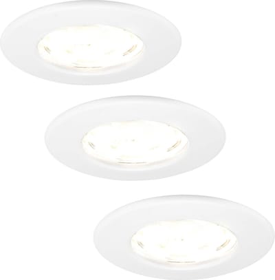 Ledvion - 3X LED Inbouwspot - Dimbaar - 5W - 2700K - Ø84mm - IP65 - Wit