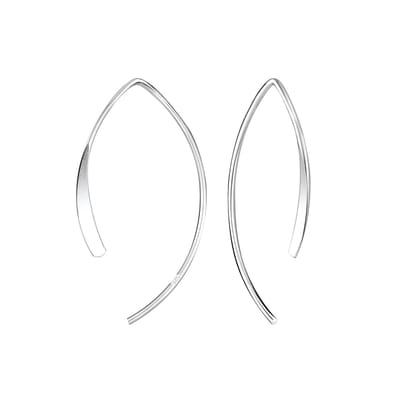Zilveren thread through patterned oorhangers | doortrekoorbellen zilver | zilveren oorbellen dames | Zilverana | sieraden vrouw | Sterling 925 Silver | zilveren oorbellen dames