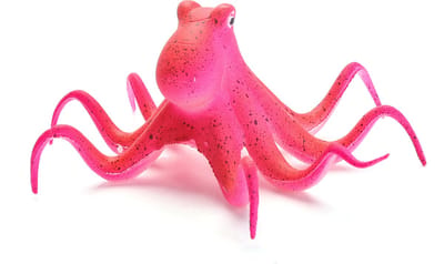 Nobleza Fluorescerende octopus aan draad - Aquarium decoratie - Aquarium inrichting - Aquarium ornament - Rubber - Rood