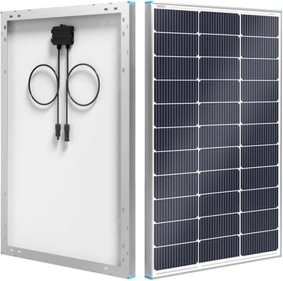 Renogy 16BB N-type 100Watt 12V solar panel, 25% high efficiency, PV module charger, solar panel for RV Marine Rooftop farm battery and other off-grid applications, 500Wh