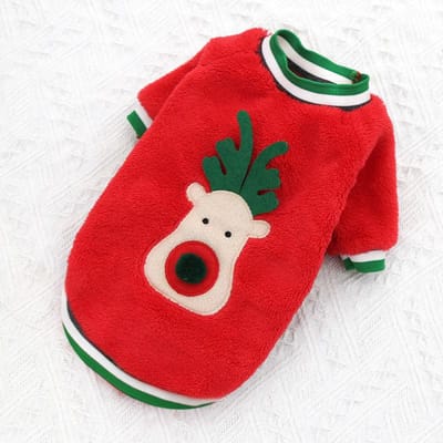 Vêtements de Noël pour chiens Vêtements pour animaux de compagnie pour petits chiens de taille moyenne Gilet pour chiot du Nouvel An Chemise de Noël Chihuahua Caniche Tenue pour chien Hiver XS red