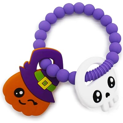 1/2 Pièces Grand Hochet Citrouille Mignon Lutin Spectres Anneau Hochet Silicone Hochet Bébé Hochet Halloween Cadeau Halloween pour Nourrisson citrouille