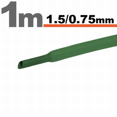 20× 1 Meter Krimpkous Groen 1,5 / 0,75 mm – 20 Stukken Van 1 Meter – Warmtekrimpbuis Voor Isolatie En Kabelbescherming – Geschikt Voor Elektrische Installaties En Reparaties [11019Z]