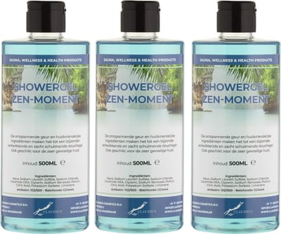 Douchegel Zen Moment 500 ml - met klepdop - set van 3 stuks - transparant - Showergel