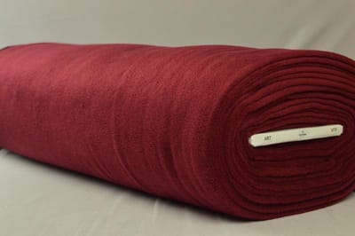 Fleece stof - Bordeaux rood - 10 meter