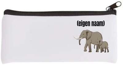 Akyol - olifant en kleine met eigen naam Etui - Olifant - dieren liefhebber - iemand die houdt van olifanten - verjaardag - cadeau - kado - geschenk - 20 bij 9 cm