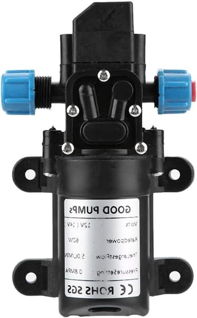 RV Waterpomp - Caravan Pomp - Watersysteem Aandrijven - Trillingsdempende Montage - 5L/Min - Zwart