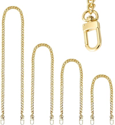 Dailygoods- Handtas Ketting - 4 Stuks - Vervangingsketting met Gespen - Metalen Ketting - Verstelbare Lengte 40/60/80/120cm - Lichtgewicht en Duurzaam - Tasband