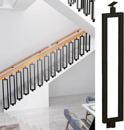 Trapleuning Kit - Traphek Steun - Veilig Traplopen - Verstelbare Beugel - 60-125 cm Hoogte - Zwart