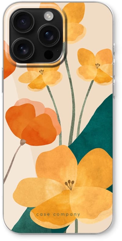Case Company® - Hoesje geschikt voor iPhone 16 Pro Max hoesje - Amber bloom 2 - Soft Cover Telefoonhoesje - Bescherming aan alle Kanten en Schermrand