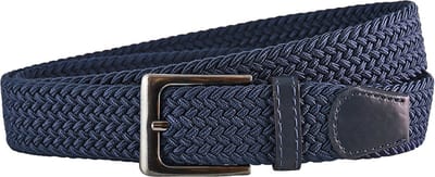 Landley Elastische Riem met Gevlochten Stretch Elastiek – Dames / Heren - Blauw - Lengte totaal 100 cm / Riemmaat 85