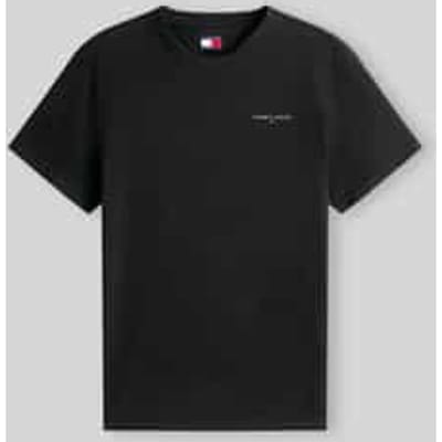 Cotton Round Neck T-shirt with Short Sleeves - Black