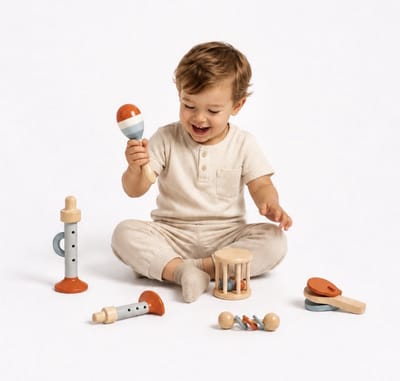 Montessori Muziekinstrumenten voor Kinderen – Houten Educatief Speelgoed – 5-Delige Set – Vanaf 3 Jaar