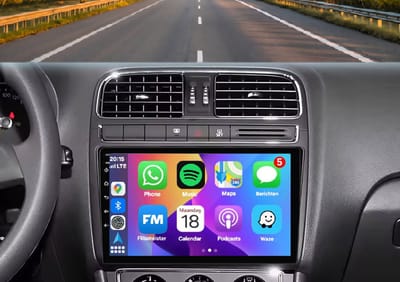 Autoradio 4/64GB met Carplay en Android Auto | Geschikt voor Vw Volkswagen Polo 5 2009-2020 | radio met navigatie | 2009 2010 2011 2012 2013 2014 2015 2016 2017 2018 2019 2020 | AW 6C 6R GTI GTD BMT glans zwart