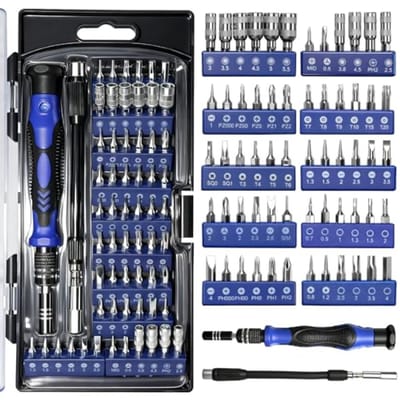 PromoHome 62-delige precisieschroevendraaierset met magnetische bits, flexibele schacht en opbergkoffer – voor laptop, bril, horloge en elektronica