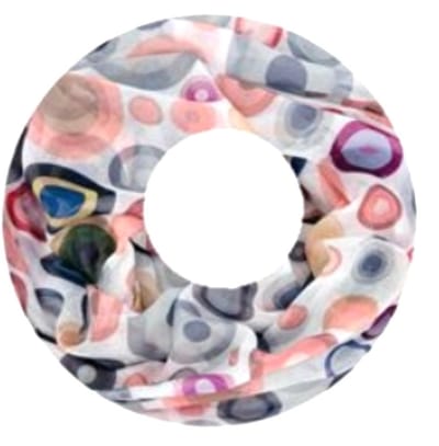 Dunne Colsjaal - Print - (23723#) - Khaki/Ecru