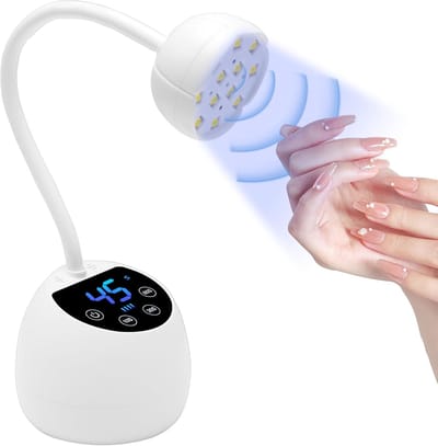 Nageluithardingslamp - 36W Mini UV Nagellamp - 12 LED's & LCD-Scherm met Sensor - 4 Werkstanden - Draagbare Gelnageldroger voor Thuis en Salon - Wit