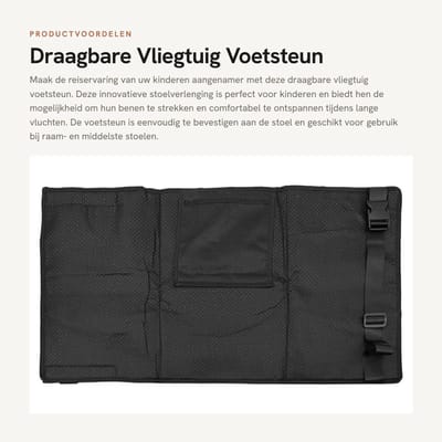 Dailygoods- Voetsteun Draagbaar - Vliegtuig Voetsteun - Reisaccessoire - Oxford-doek - 79 cm x 44 cm - Kindervoetsteun
