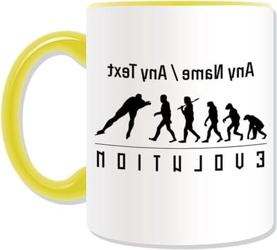 Schaatsen Mok - Gepersonaliseerd Cadeau - Thema Feestdagen - Verfsublimatie Technologie - 325 Milliliter - Geel