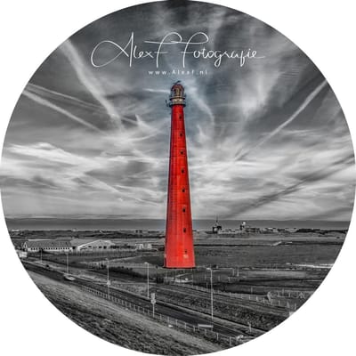 Wandcirkel | Muurcirkel | Alex F Fotografie | Dibond | Aliminium | ⌀ 70 cm | Vuurtoren