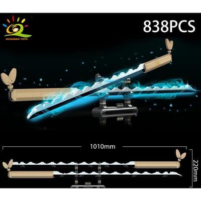 Blocs de construction épée de samouraï, lame de Ninja Katana, dessin animé japonais, couteau Nichirin papillon, briques, jouets pour enfants et adultes WITH BOX
