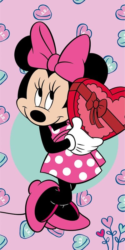 Disney Minnie Mouse Strandlaken Heart - 70 x 140 cm - Katoen