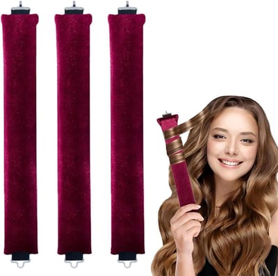 Krullenband Set - Hittevrije Krullers - Haar Stylen - Zacht Fluweel - 3 Stuks - Bruin