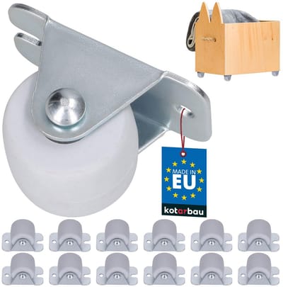 Universele Rubber Transportwielen 22 mm / 33 mm - Stalen Frame Zwenkwielen voor Meubels en Vloeren