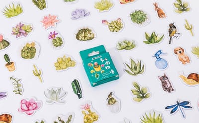 Bullet Journal Succulent Stickers 45 stickers – Planner, Agenda & Scrapbook Stickers – Sinterklaas & Kerstcadeau – Schoencadeau – Cadeaus onder €5