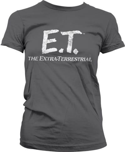 E.T. Extra-Terrestrial Distressed Logo Girly T-shirt voor dames, donkergrijs