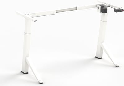 Worktrainer - Y-Desk Zit sta bureau Elektrisch Frame - Hoogte 70 cm - 115 cm - Breedte 110 cm - 160 cm - In hoogte verstelbaar Bureau Onderstel - Wit - Memory display