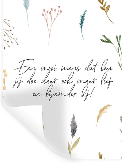 Muurstickers - Sticker Folie - Quotes - Vriendschap - Vrienden - Een mooi mens dat ben jij - Spreuken - 30x40 cm - Plakfolie - Muurstickers Kinderkamer - Zelfklevend Behang - Zelfklevend behangpapier - Stickerfolie