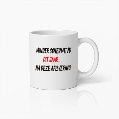 Minder Schermtijd Dit Jaar Na Deze Aflevering – Grappige Koffiemok voor TV Liefhebbers