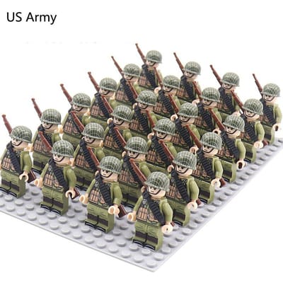Seconde Guerre mondiale soldat militaire set de briques miniatures armée poupée humanoïde figurine d'action Corps des Marines jouet brique cadeau pièces de soldat