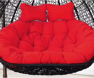 Dubbel Hangstoel Kussen - Schommelstoel Kussen - Buiten Ontspannen - Waterdicht Polyester - 150x110cm - Rood