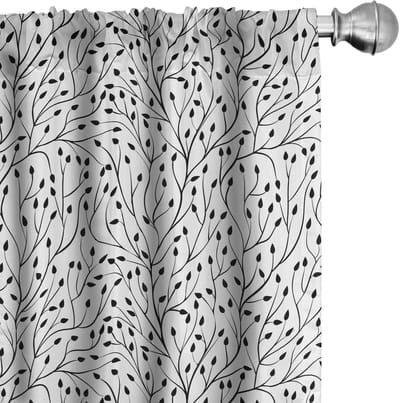 ABAKUHAUS – zwart-witte gordijnen – 2-delige set 75x175 cm – microvezel