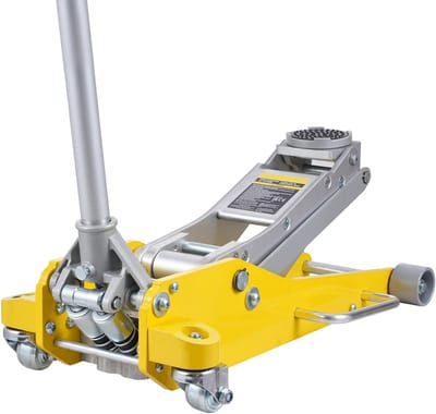 Lage Krik, 3 Ton - Hefbereik 9-47cm - Geel Geanodiseerd Staal, Garage Essentials