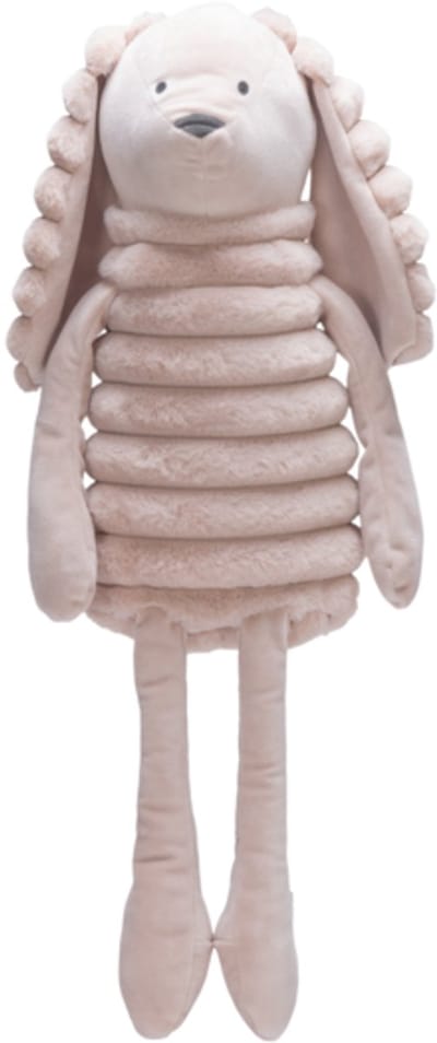 Designed by Lotte Reza Hondenknuffel Konijn - Hondenspeeltjes - XL-knuffel - Dikke ribstof - Roze - 63x26x15 cm