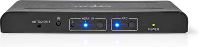 Nedis HDMI-Extractor - 2x HDMI Input - TosLink Female / 1x HDMI Output / 2x RCA / 3.5 mm - Maximale resolutie: 4K@60Hz - 18 Gbps - Metaal - Antraciet - Doos