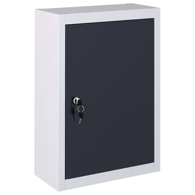 vidaXL - Gereedschapskast - voor - aan - de - wand - metaal - grijs - en - zwart