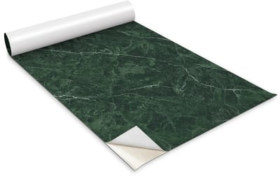 Wallfluent Meubelfolie - Groen marmer Meubelsticker - 100 cm x 50 cm - Groente Meubelfolie - Plakfolie Meubels - Zelfklevende Meubelwrap - Decoratieve Folie - Meubel Make-Over - Plakfolie Mat