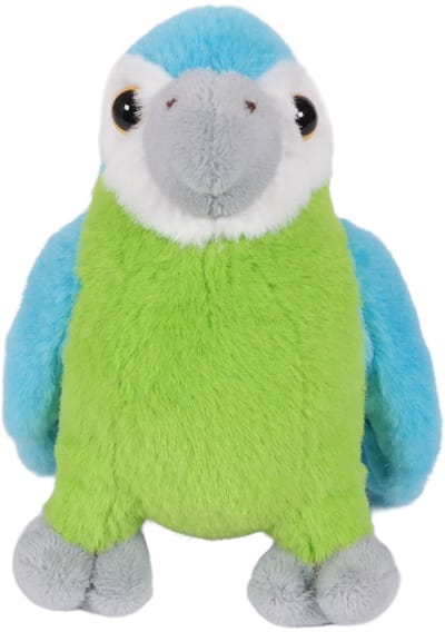 PIA Soft Toys-Pluche Knuffeldier - Papegaai blauw 12 cm