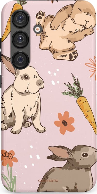 Casetastic Hoesje Geschikt voor Samsung S25 - Stijlvolle Beschermende Duo-layer Case - Hop hop knuffels