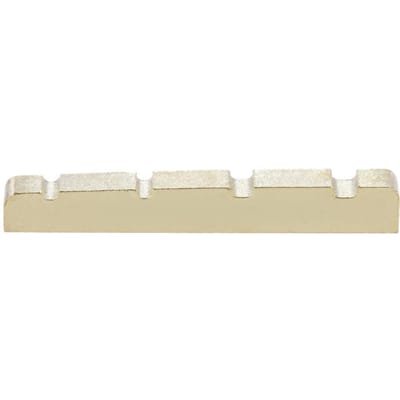 Voorgegroefde messing snaarmoer voor 4-snarige elektrische basgitaar Vervangend onderdeel 38 * 3,6 * 6,3-4,8 mm white