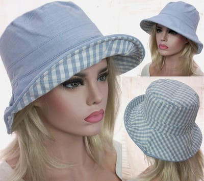 Hoed - Dames Zomerhoed - Zonnehoed Met Brede Rand - Bucket Hat - Zonnehoed - Licht blauw - LOUZIR
