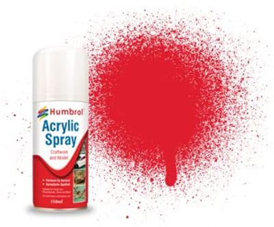 Humbrol Hobbyverf Acrylverf - #19 Red - Gloss - Acryl spray Verf spuitbus - 150 ml
