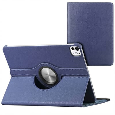 imoshion Tablet Hoes - Geschikt voor Apple iPad Pro 13 (2025) M5 / Pro 13 (2024) M4 - 360° Draaibare Bookcase - Donkerblauw