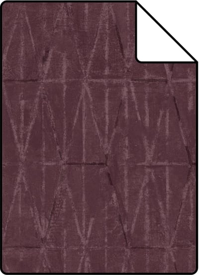 Proefstaal ESTAhome behang grafische lijnen aubergine paars - 26.5 x 21 cm - 131414-S